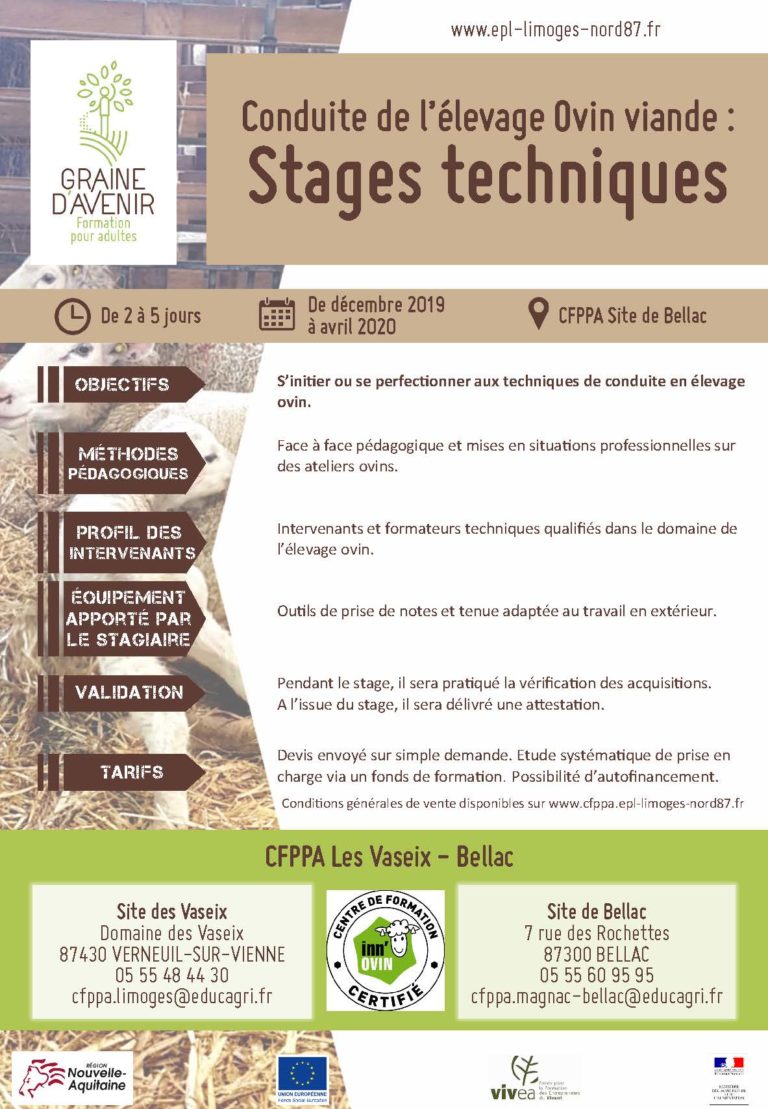 Formation Cs Conduite De Lélevage Ovin Loudéac