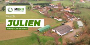 Vue aérienne de l'exploitation de Julien, nouvel installé